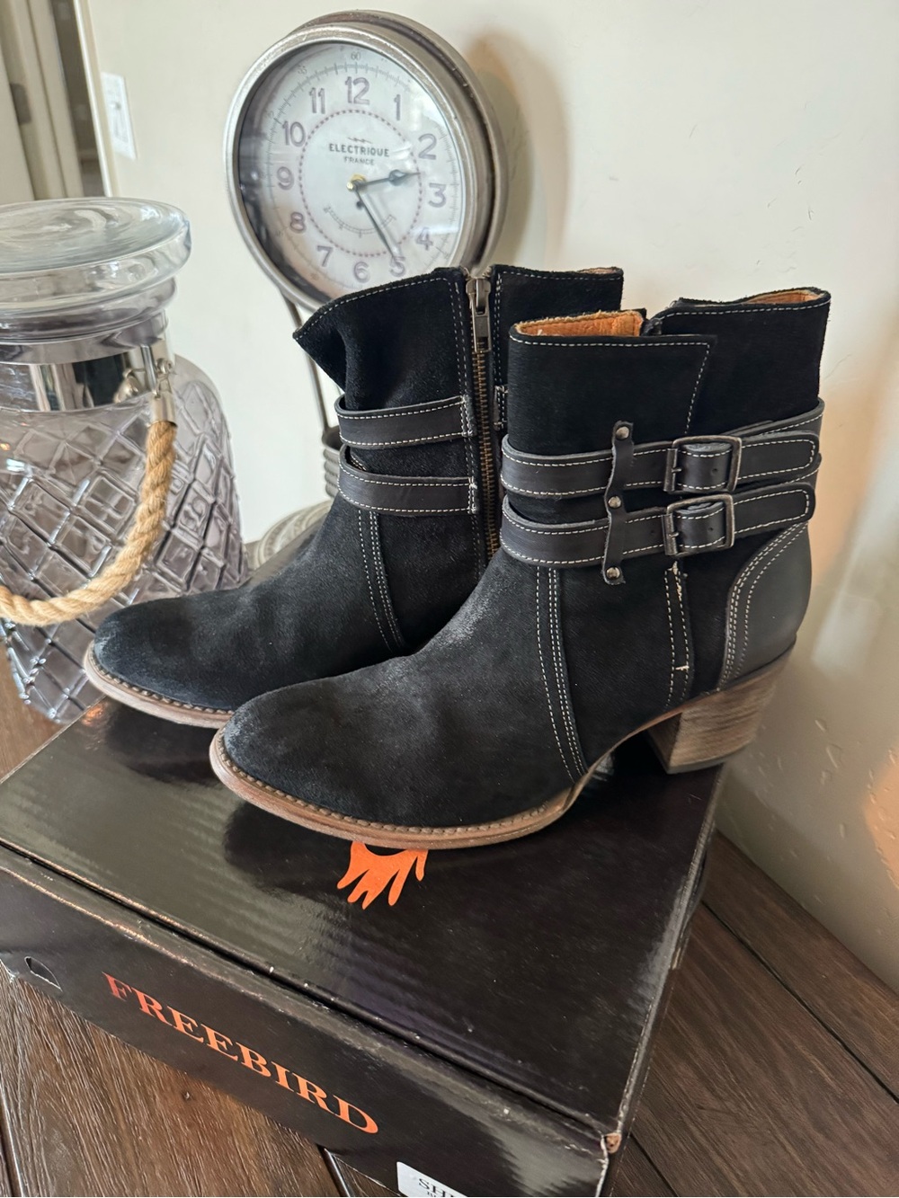 Freebird by Steven Black Suede Double-Buckle Ankle Boots - Picture 3 of 6